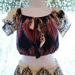 High waisted skirt with matching crop top